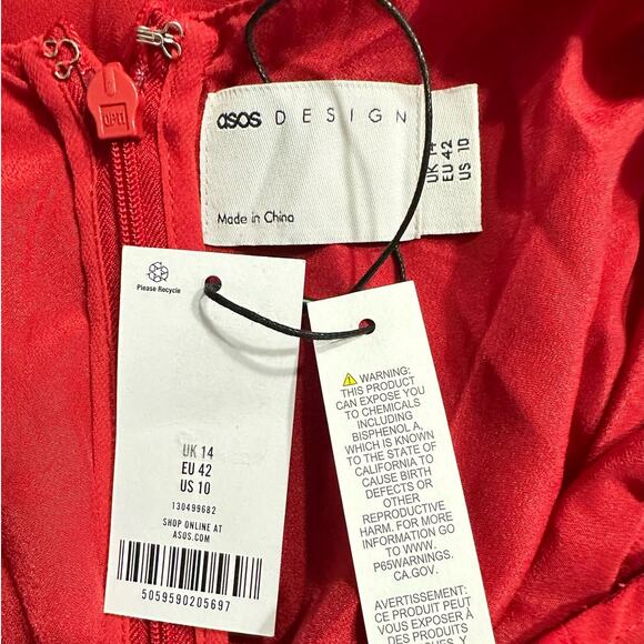 ASOS DESIGN Maxi Dress Women's 10 Ruched Bust Chiffon Paneled Corset A-Line NWT - Picture 7 of 11